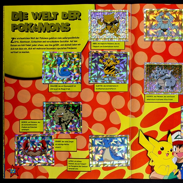 Pokemon Merlin sticker album complete - blue