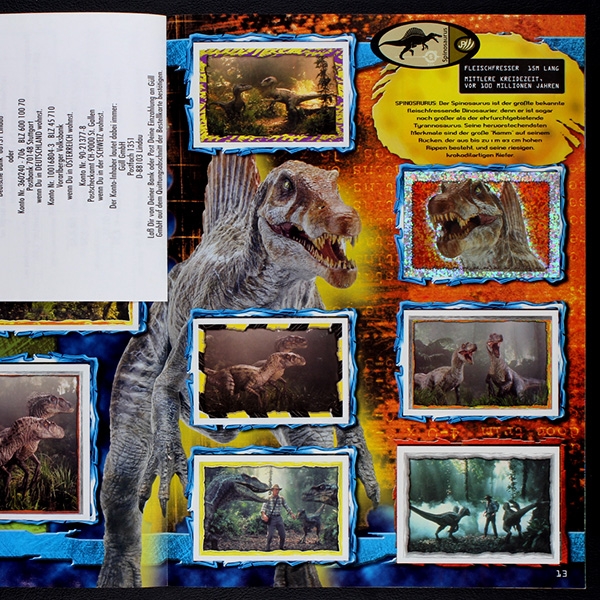 Jurassic Park 3 Merlin sticker album complete