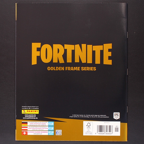 Fortnite Golden Frame Series Panini empty sticker album