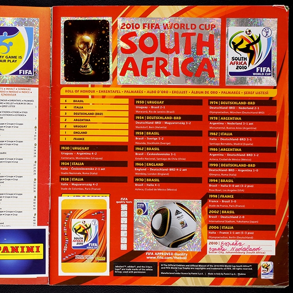 South Africa 2010 Panini sticker album complete