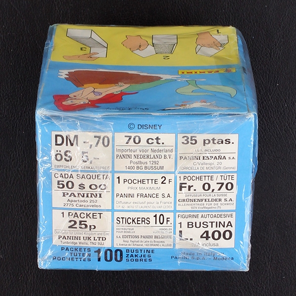 Arielle Panini Box mit 100 Sticker Tüten