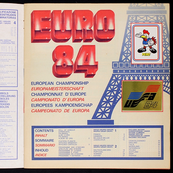 Euro 84 Panini Sticker Album teilgefüllt -39