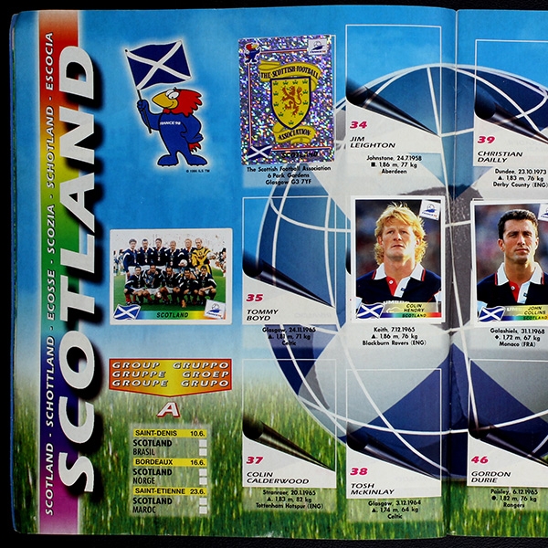 France 98 Panini Sticker Album teilgefüllt