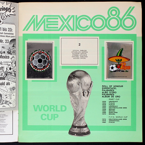 Mexico 86 Panini Sticker Album teilgefüllt