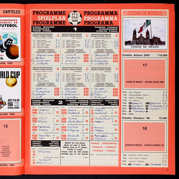 Mexico 86 Panini Sticker Album teilgefüllt