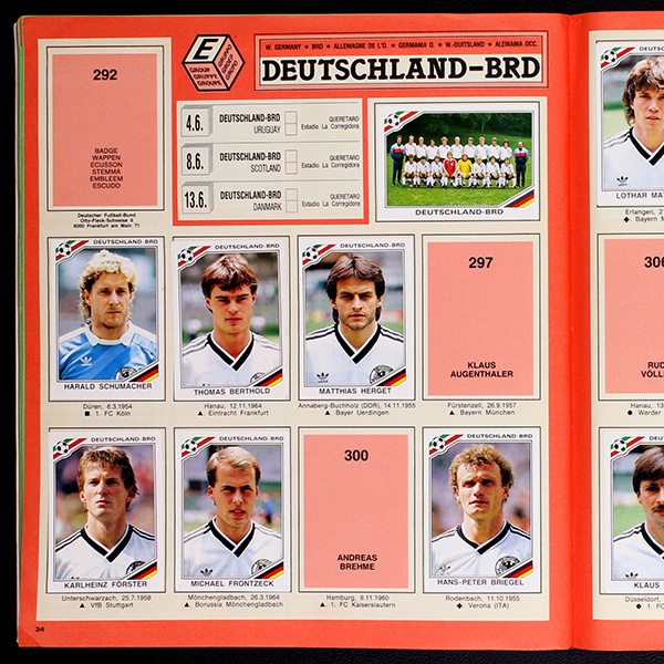Mexico 86 Panini Sticker Album teilgefüllt