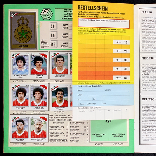 Mexico 86 Panini Sticker Album teilgefüllt