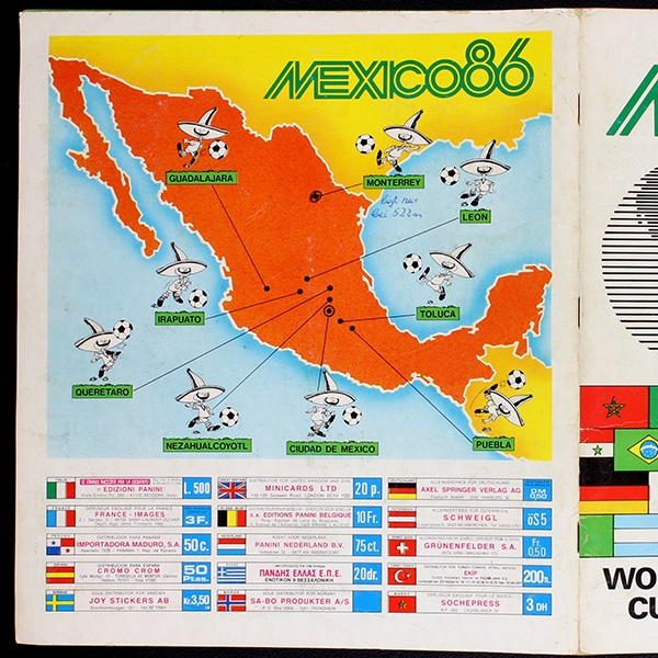 Mexico 86 Panini Sticker Album teilgefüllt