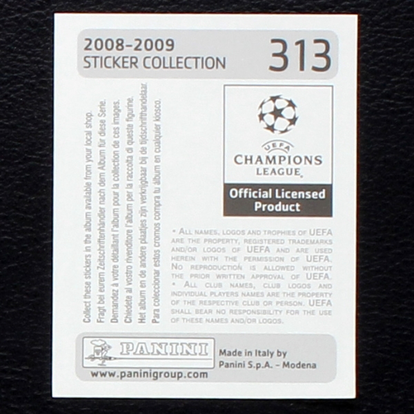 Ibrahimovic Panini Sticker No. 313 - Champions League 2008