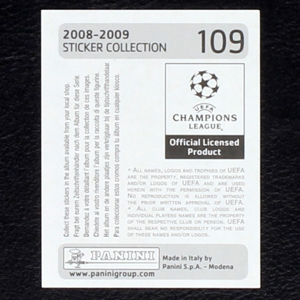 Lionel Messi Panini Sticker No. 109 - Champions League 2008