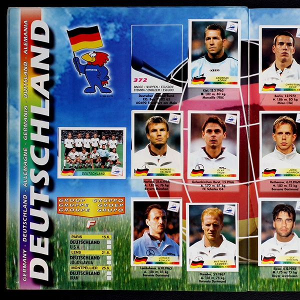 France 98 Panini Sticker Album fast komplett -11 o.I.