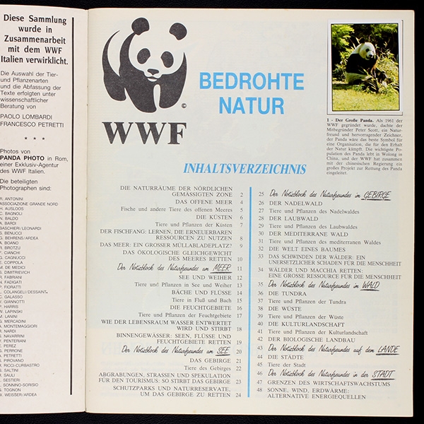 WWF Bedrohte Natur Panini Sticker Album komplett