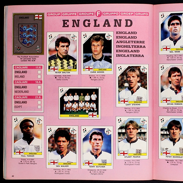 Italia 90 Panini Sticker Album komplett - NL