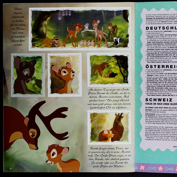 Bambi 2 Panini Sticker Album komplett