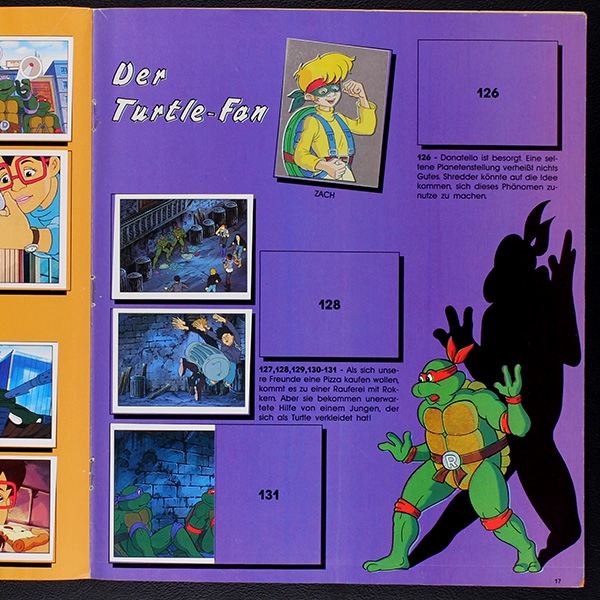 Turtles Panini album with stickers