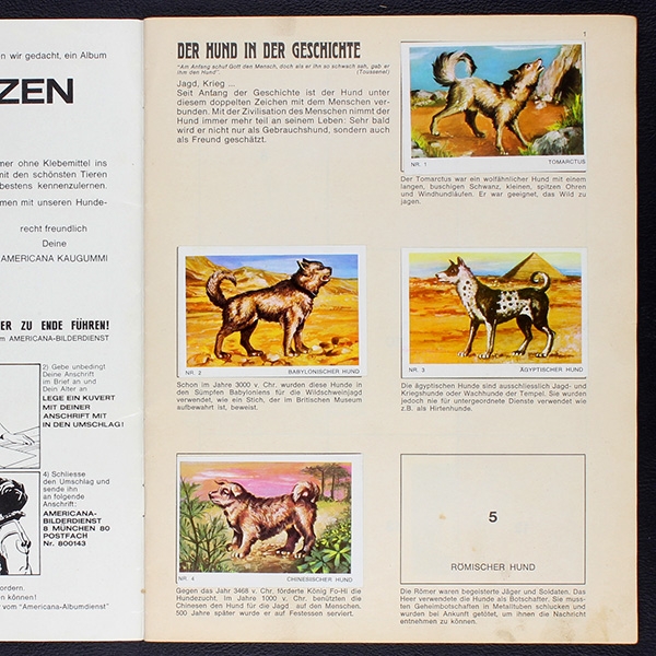 Hunde und Katzen Americana Sticker Album teilgefüllt