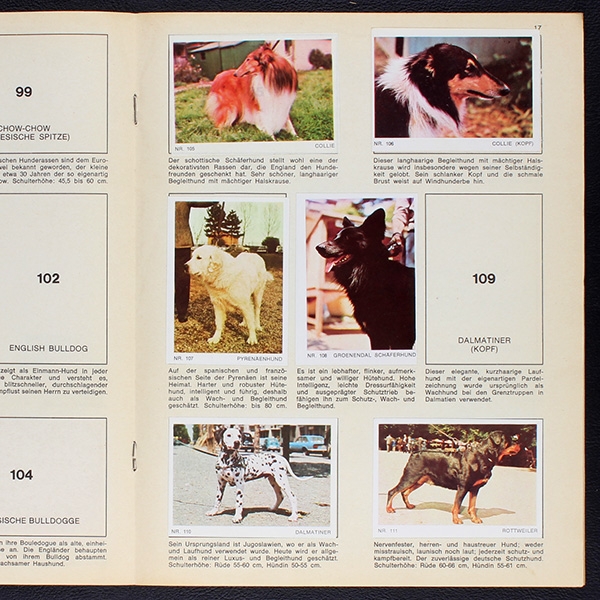 Hunde und Katzen Americana Sticker Album teilgefüllt