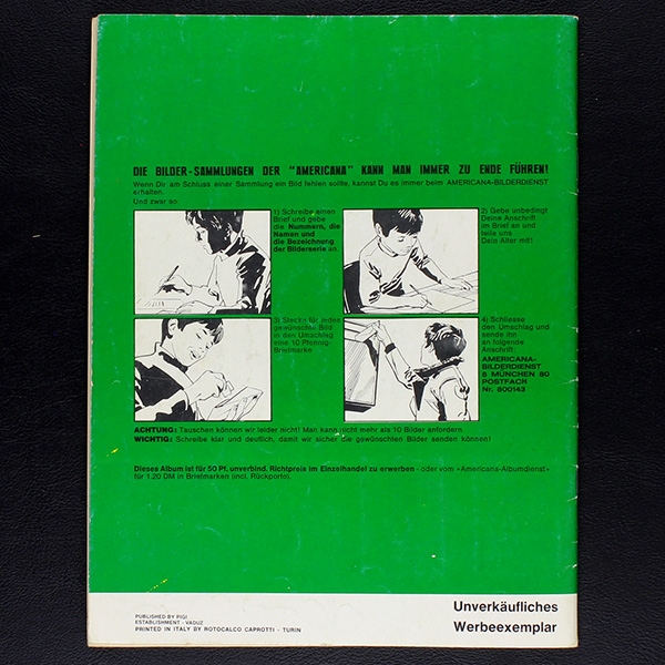 Polizei Americana Sticker Album teilgefüllt