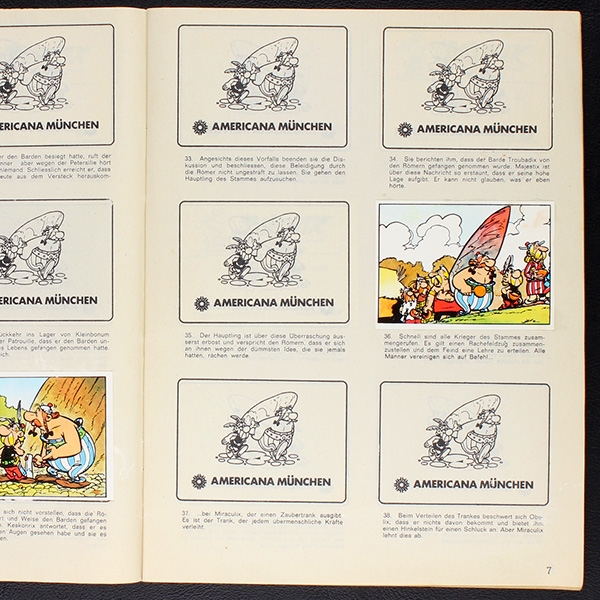 Asterix Americana Sticker Album teilgefüllt