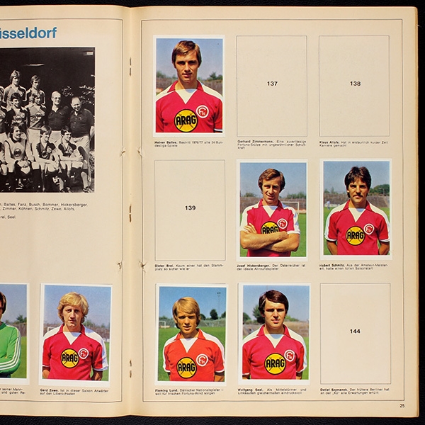 Fußball Bundesliga 1977 Bergmann Sticker Album teilgefüllt