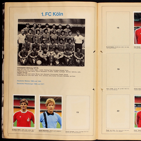Fußball Bundesliga 1977 Bergmann Sticker Album teilgefüllt