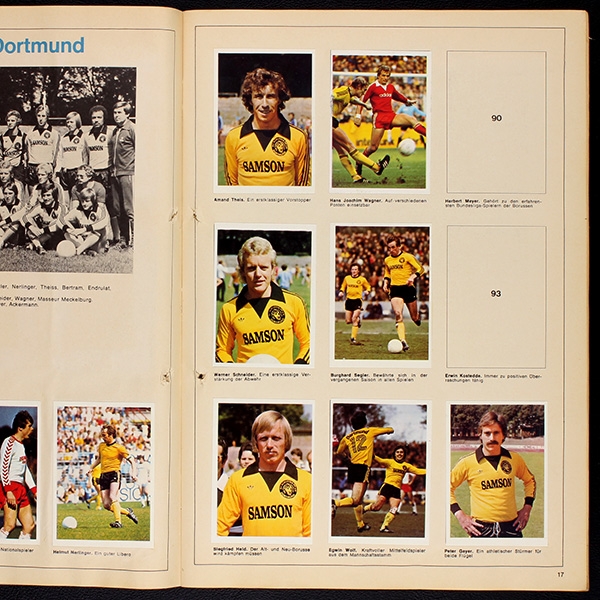 Fußball Bundesliga 1977 Bergmann Sticker Album teilgefüllt