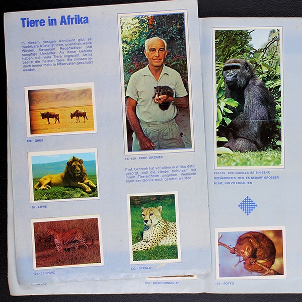 Prof. Grzimek Americana Sticker Album fast komplett