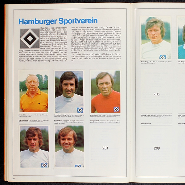 Fußball 1973 Bergmann album with stickers