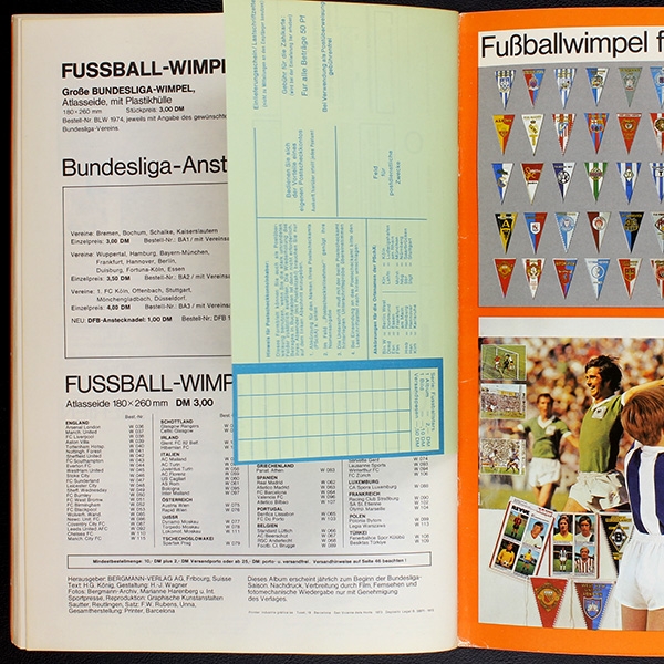 Fußball 1973 Bergmann album with stickers