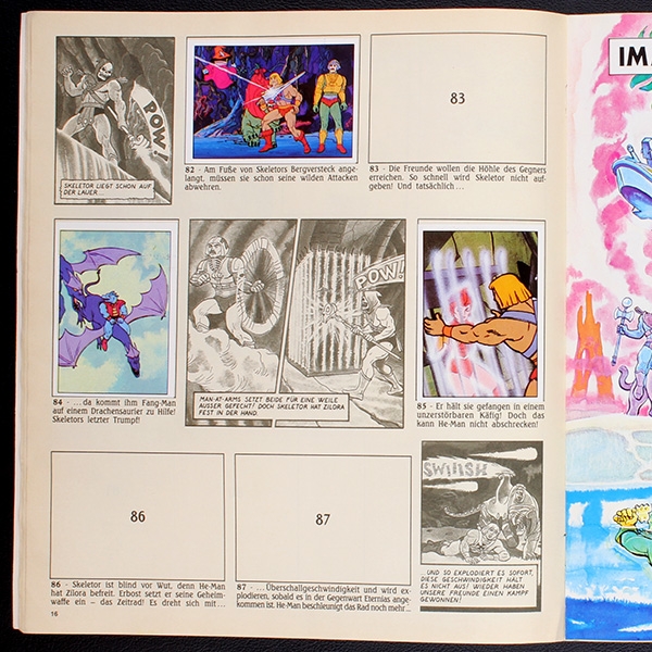 Masters of the Universe Panini Sticker Album teilgefüllt