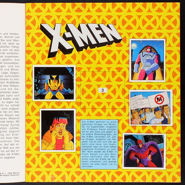 X-Men Panini Sticker Album teilgefüllt