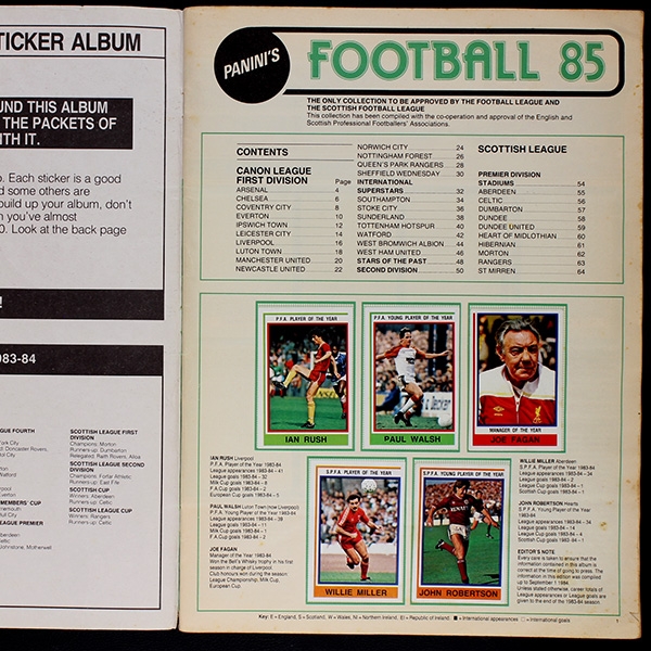 Football 85 Panini Sticker Album komplett - GB