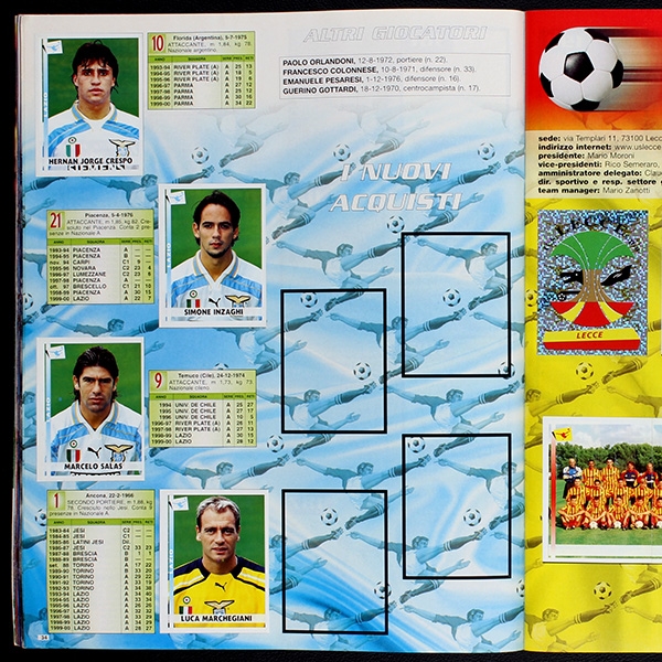 Calciatori 2000 Panini sticker album complete