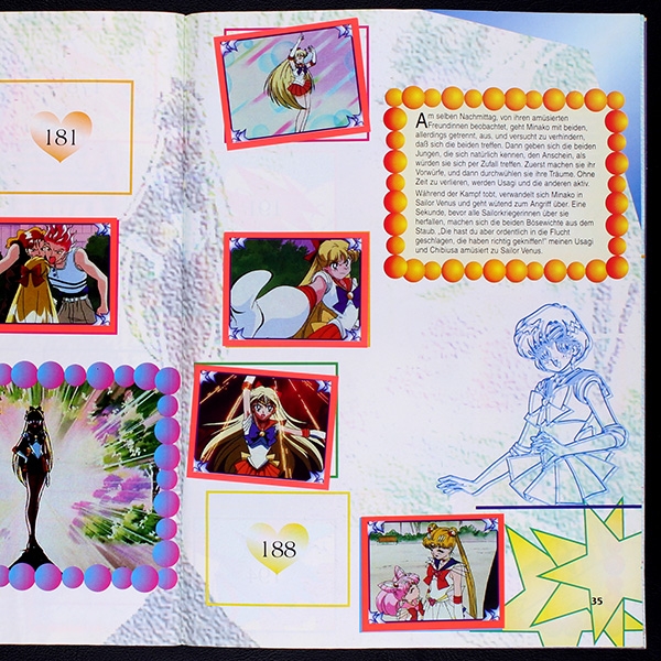 Sailor Moon Neue Serie Merlin Sticker Album teilgefüllt