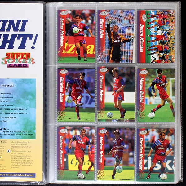 Fußball 95 Panini Trading Cards Album fast komplett