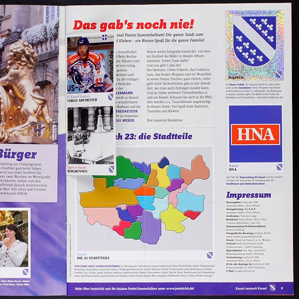 Kassel sammelt Panini Sticker Album komplett