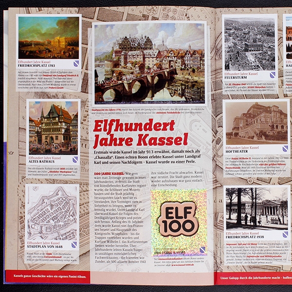 Kassel sammelt Panini Sticker Album komplett