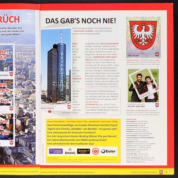 Frankfurt sammelt Panini Sticker Album komplett