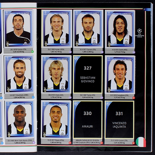 Champions League 2008 Panini Sticker Album teilgefüllt