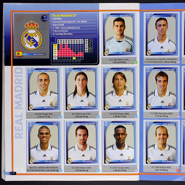 Champions League 2008 Panini Sticker Album teilgefüllt