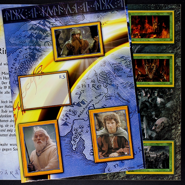Her der Ringe 3 Merlin Sticker Album teilgefüllt