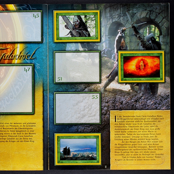 Her der Ringe 3 Merlin Sticker Album teilgefüllt