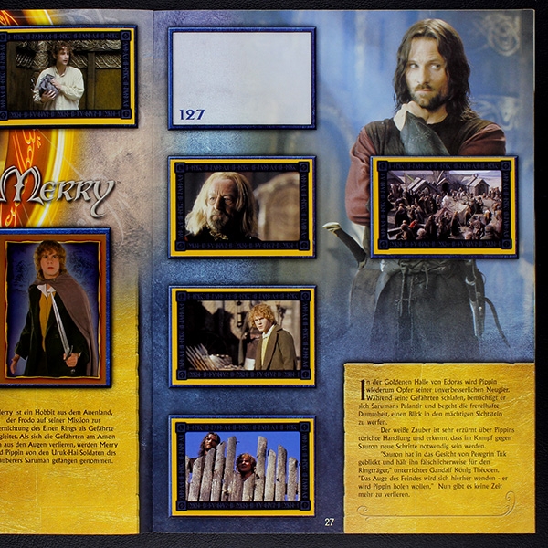 Her der Ringe 3 Merlin Sticker Album teilgefüllt