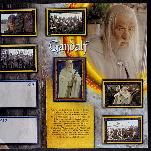 Her der Ringe 3 Merlin Sticker Album teilgefüllt