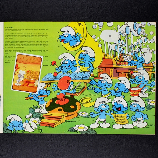 Schlümpfe Americana Sticker Album teilgefüllt