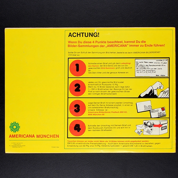 Schlümpfe Americana Sticker Album teilgefüllt