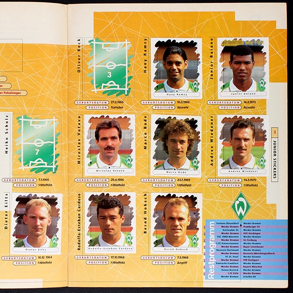 Fußball 96 Endphase Panini Sticker Album teilgefüllt