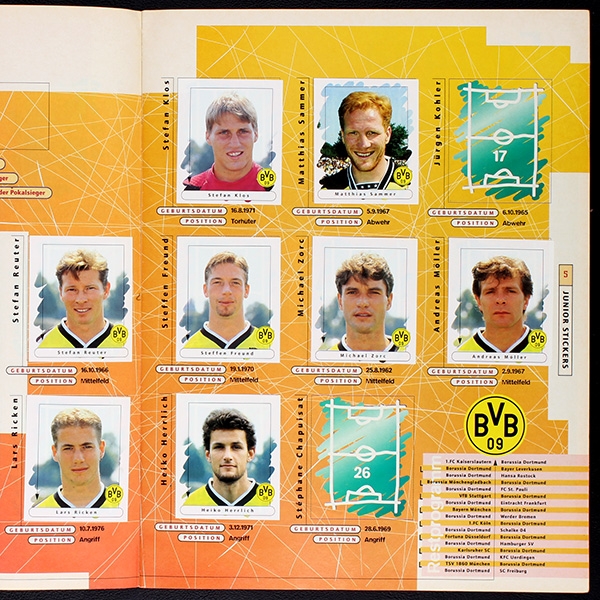 Fußball 96 Endphase Panini Sticker Album teilgefüllt