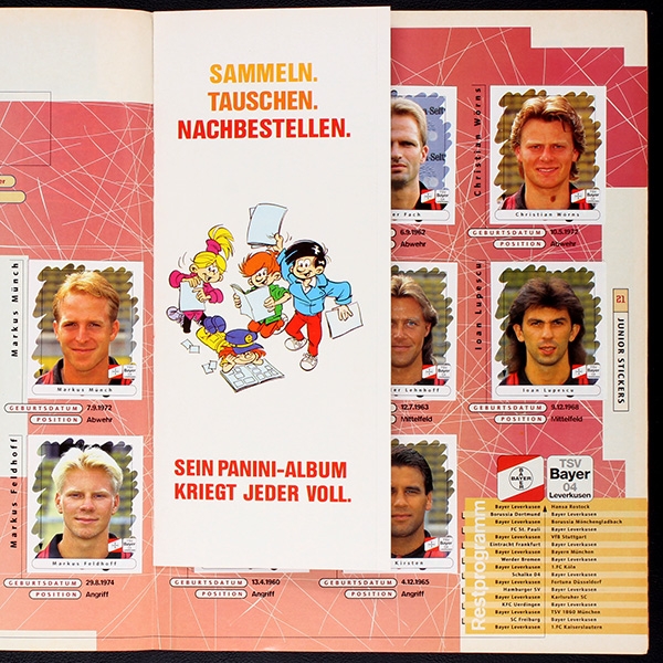 Fußball 96 Endphase Panini Sticker Album teilgefüllt