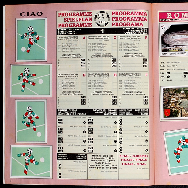 Italia 90 Panini Sticker Album komplett